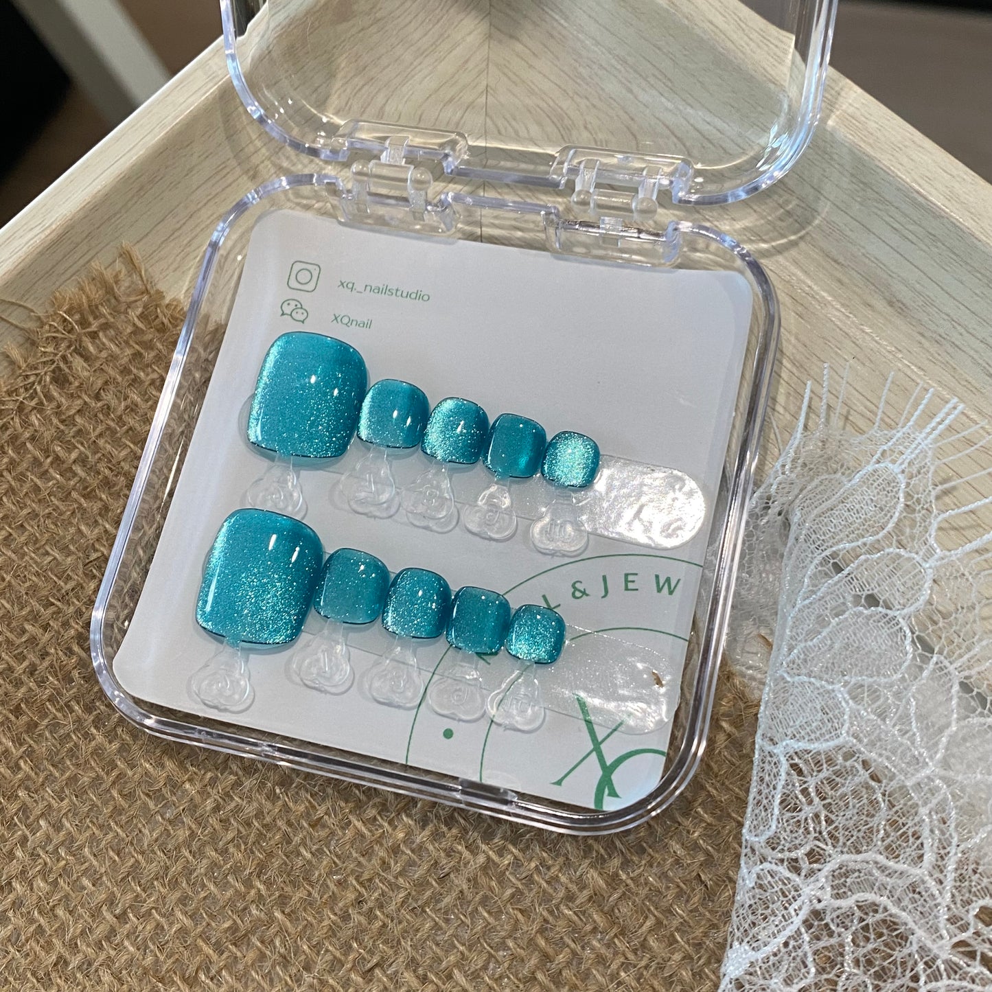 Toes Nails Blue Diamond