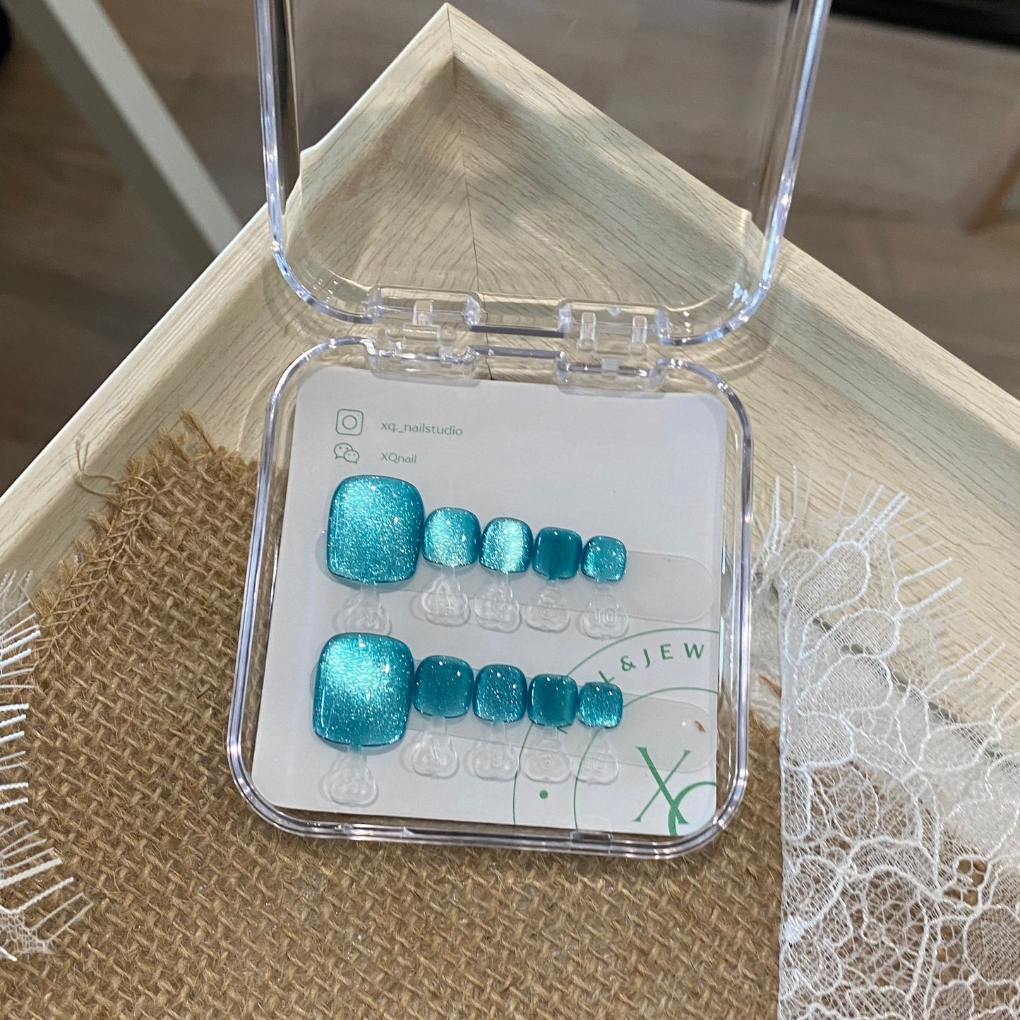 Toes Nails Blue Diamond