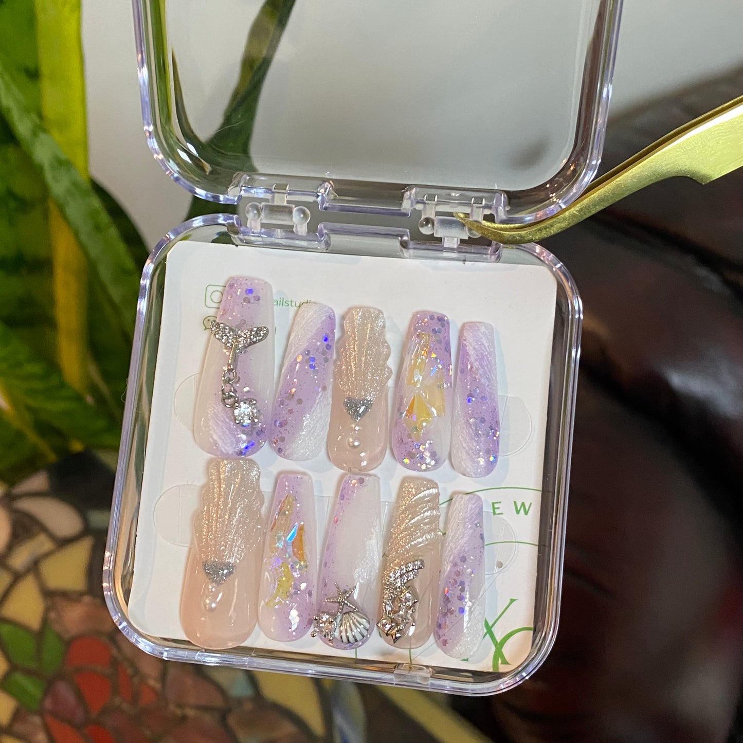 Purple White Mermaid Shell