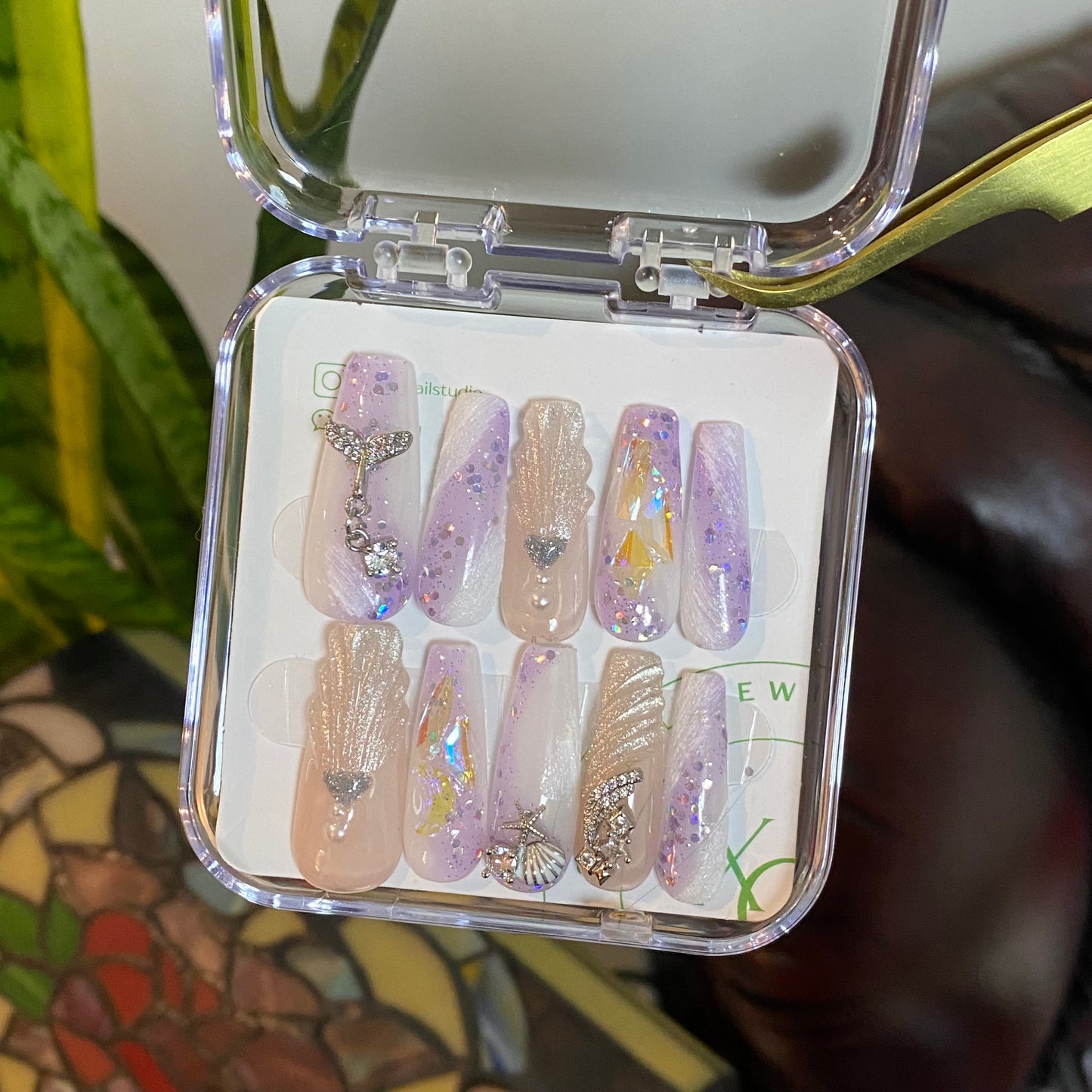 Purple White Mermaid Shell